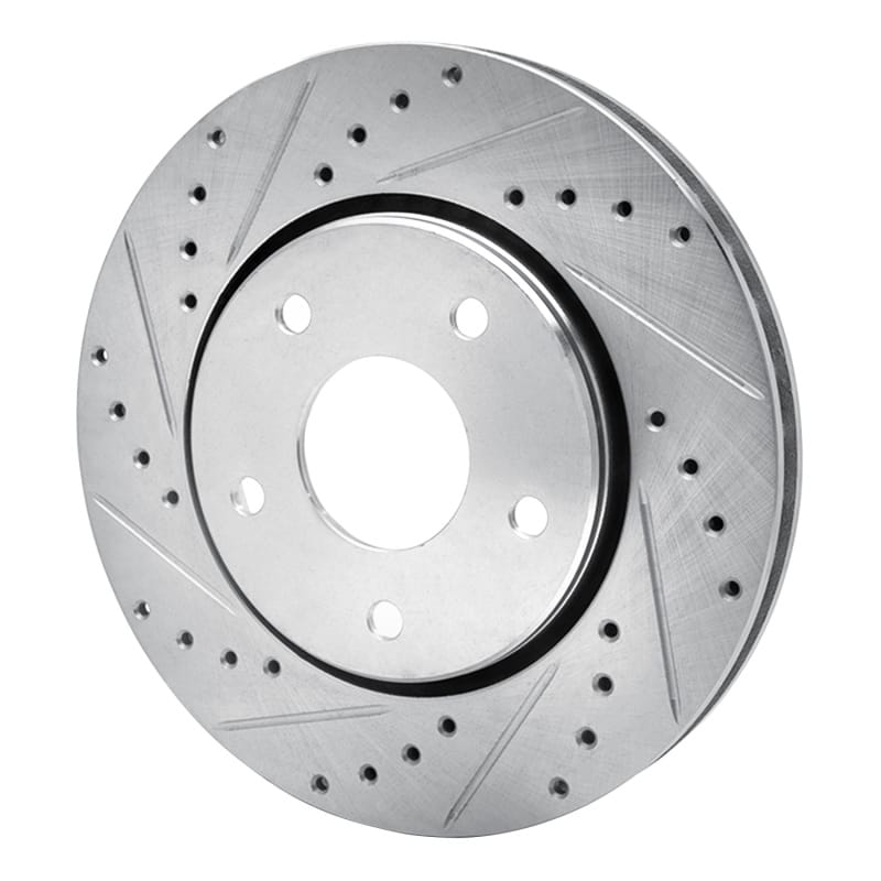 R1 08-16 Chrysler Town & Country Front Left Drilled & Slotted Silver Brake Rotor thumbnail 2