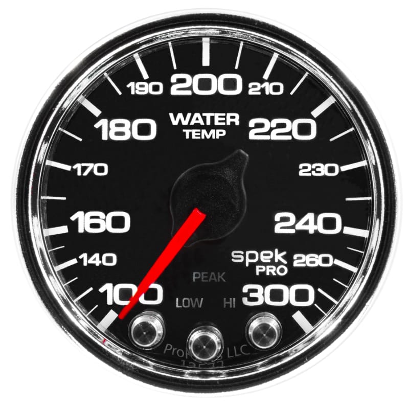 Autometer Spek-Pro Gauge Water Temp 2 1/16in 300f Stepper Motor W/Peak & Warn Blk/Chrm - P34631 thumbnail 3