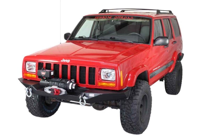 Fishbone Offroad Cherokee XJ Front Winch Bumper W/O Grille Guard Bullhead Steel - Blk Txtrd Pwdrcoat thumbnail 4