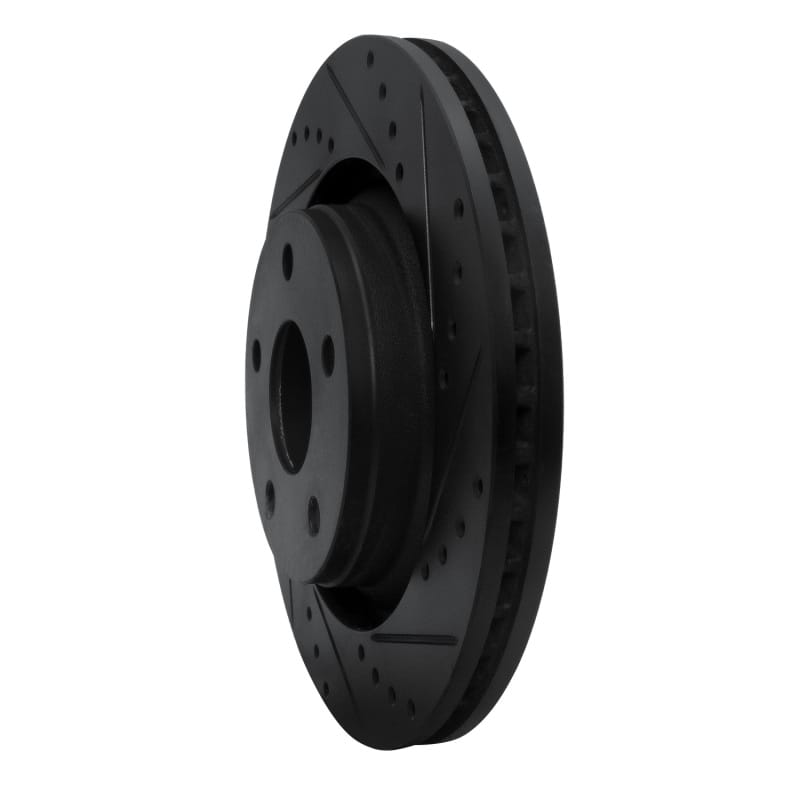 R1 12-18 Jeep Wrangler Front Right Drilled & Slotted Black Brake Rotor thumbnail 2