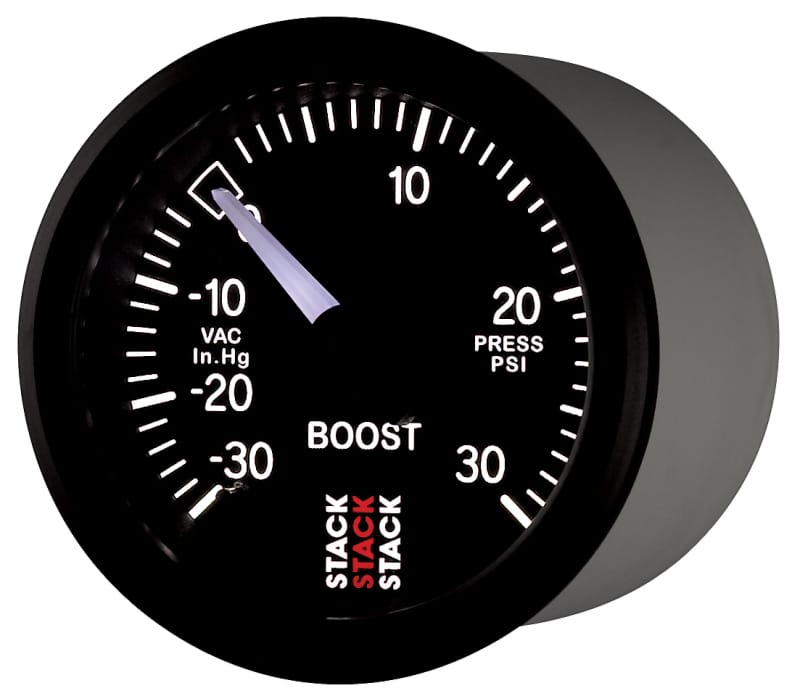 Autometer 52mm Stack Instruments -30INHG to +30PSI Mechanical Boost Gauge - Black thumbnail 3