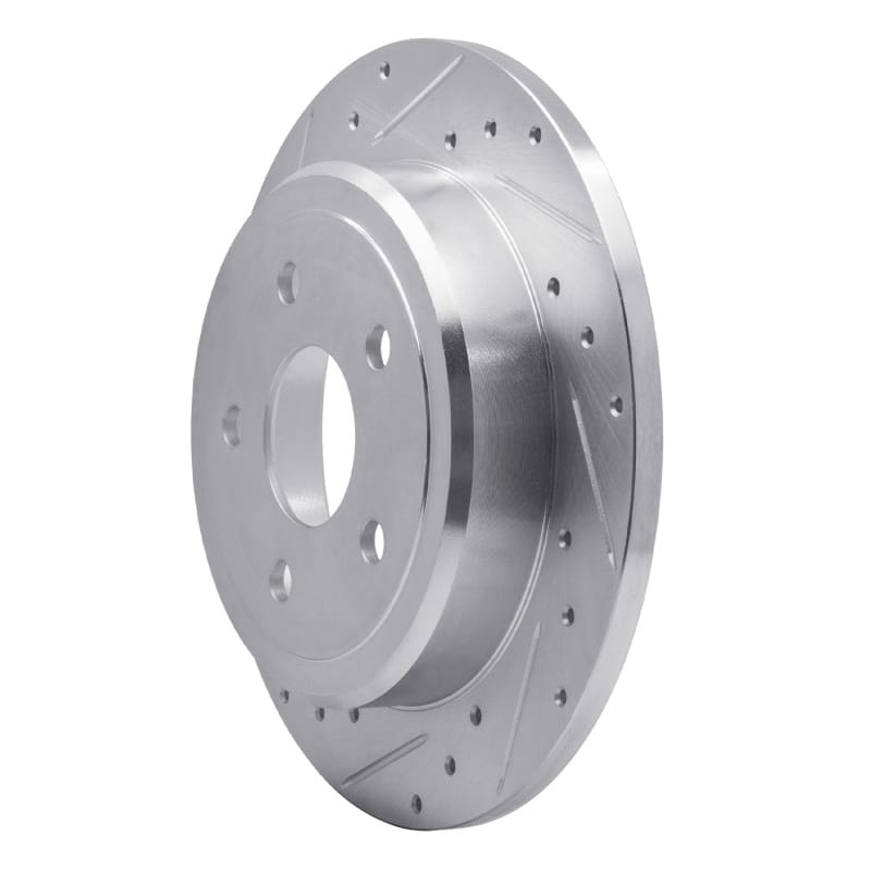 R1 05-10 Jeep Commander Rear Left Drilled & Slotted Silver Brake Rotor thumbnail 2