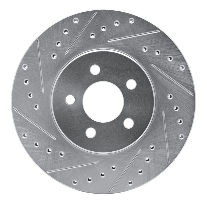 R1 95-06 Chrysler Cirrus Front Left Drilled & Slotted Silver Brake Rotor