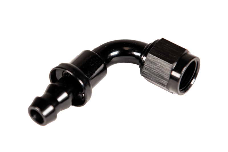 Fleece Performance Universal -8AN 90Deg to Hose Barb - Black thumbnail 3
