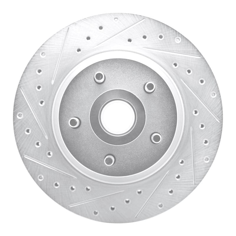 R1 71-81 Chrysler Town & Country Front Left Drilled & Slotted Silver Brake Rotor