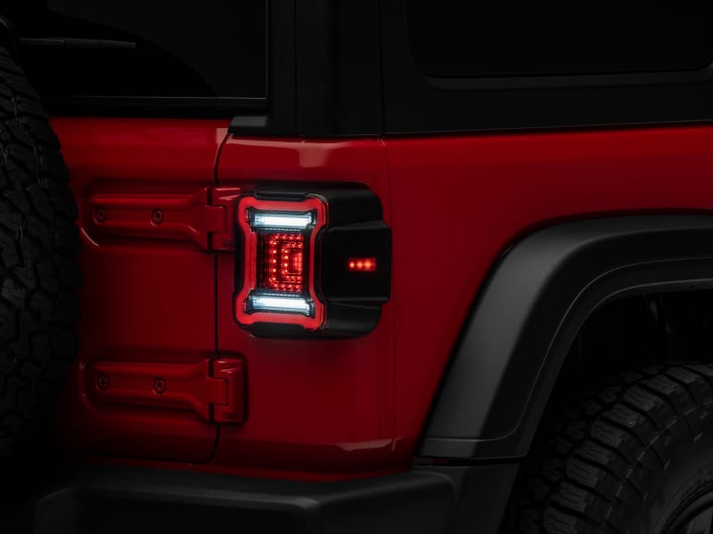 Raxiom 18-22 Jeep Wrangler JL Axial Series Plateau LED Tail Lights- Black Housing (Smoked Lens) thumbnail 3