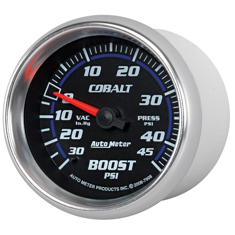 AutoMeter Gauge Vac/Boost 2-5/8in. 30Inhg-45PSI Mechanical Cobalt thumbnail 2