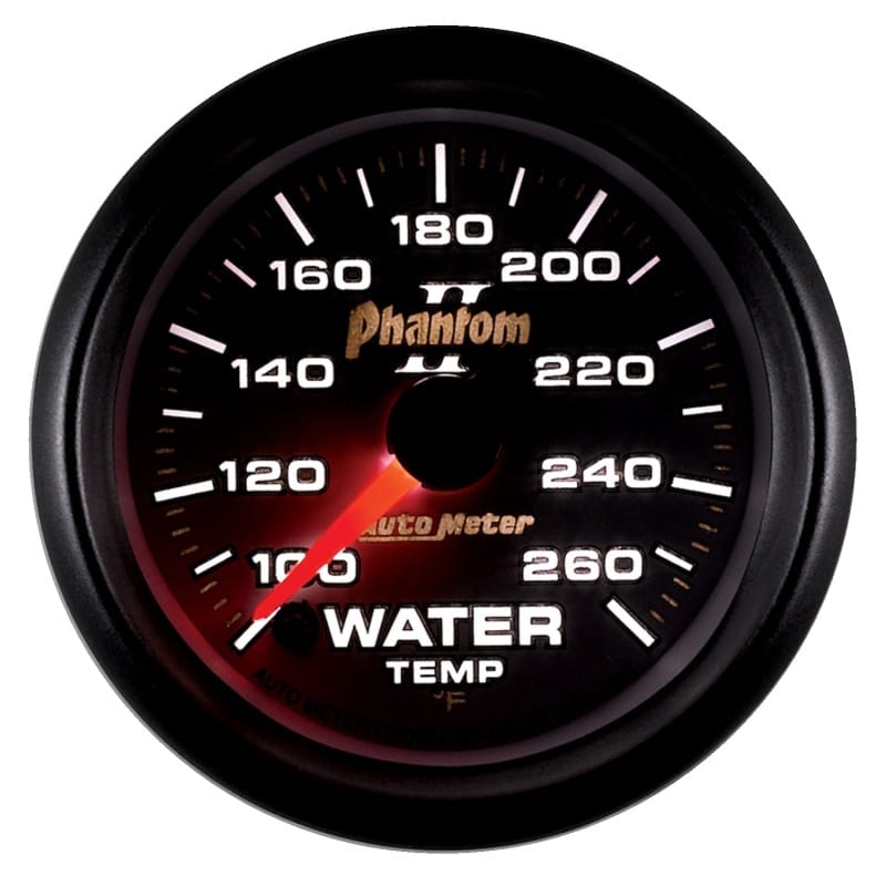 Autometer Phantom II 52mm Full Sweep Electronic 100-260 Deg F Water Temperature Gauge thumbnail 2
