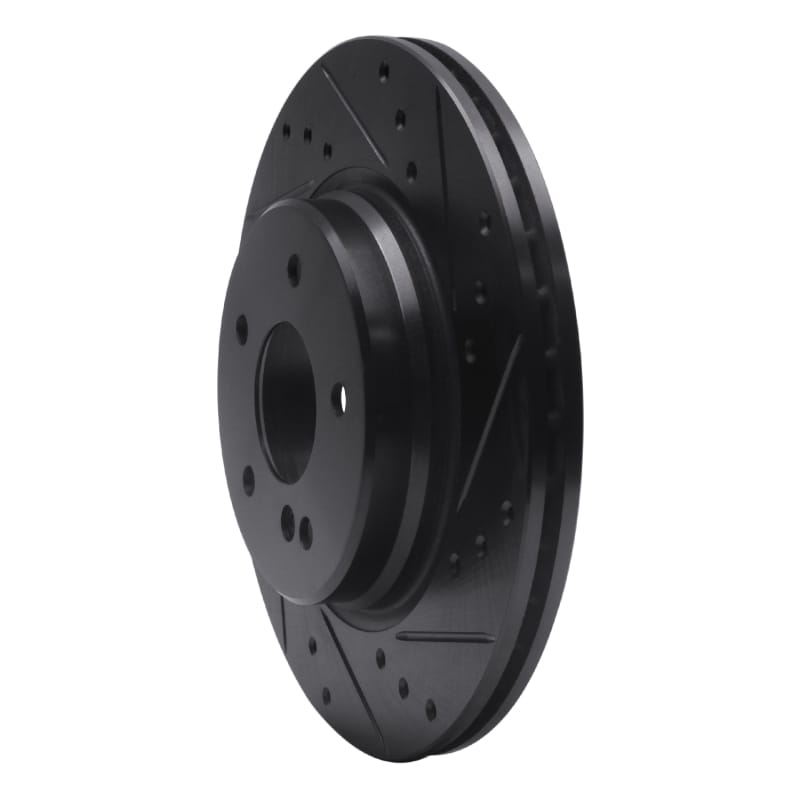 R1 98-09 Chrysler Crossfire Rear Right Drilled & Slotted Black Brake Rotor thumbnail 2