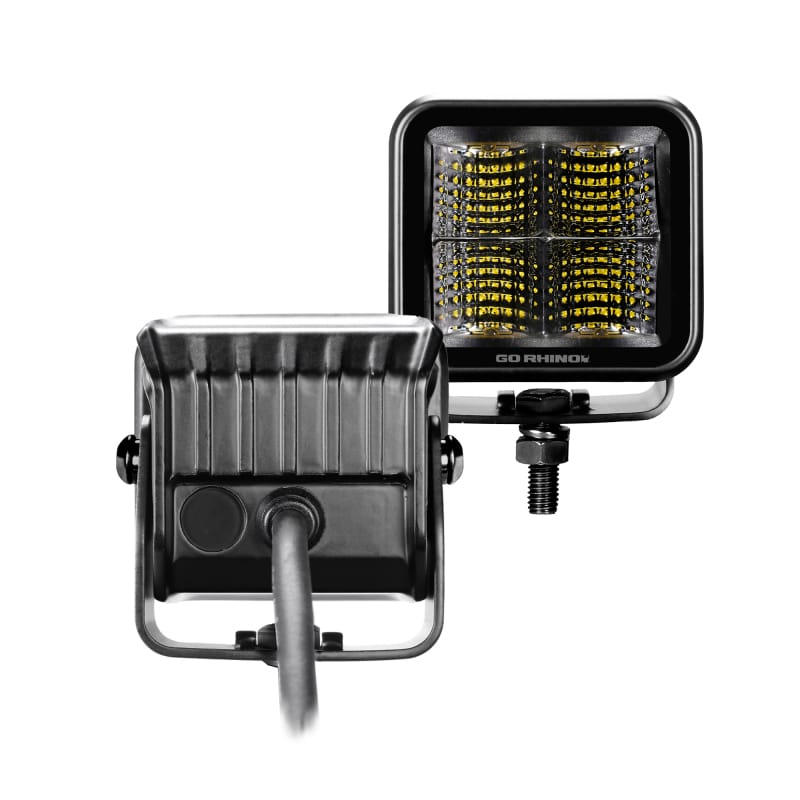 Go Rhino Xplor Blackout Series Cube LED Flood Light Kit (Surface/Threaded Stud Mnt) 2x2 - Blk (Pair) thumbnail 2