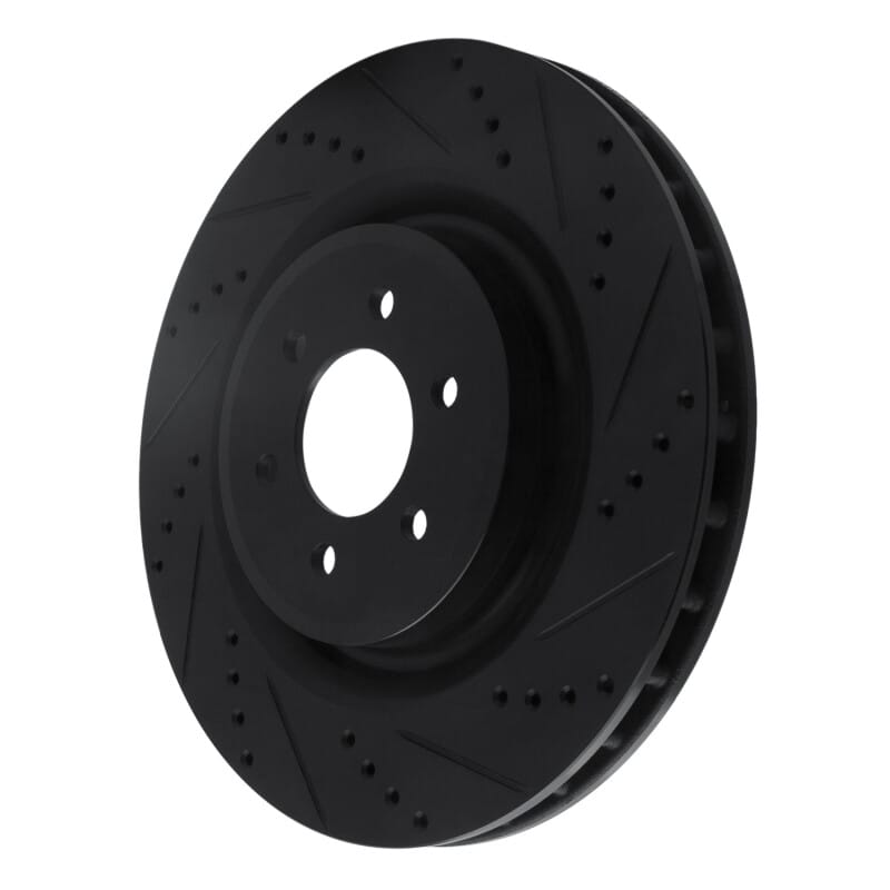 R1 03-17 Dodge Viper Rear Right Drilled & Slotted Black Brake Rotor thumbnail 2