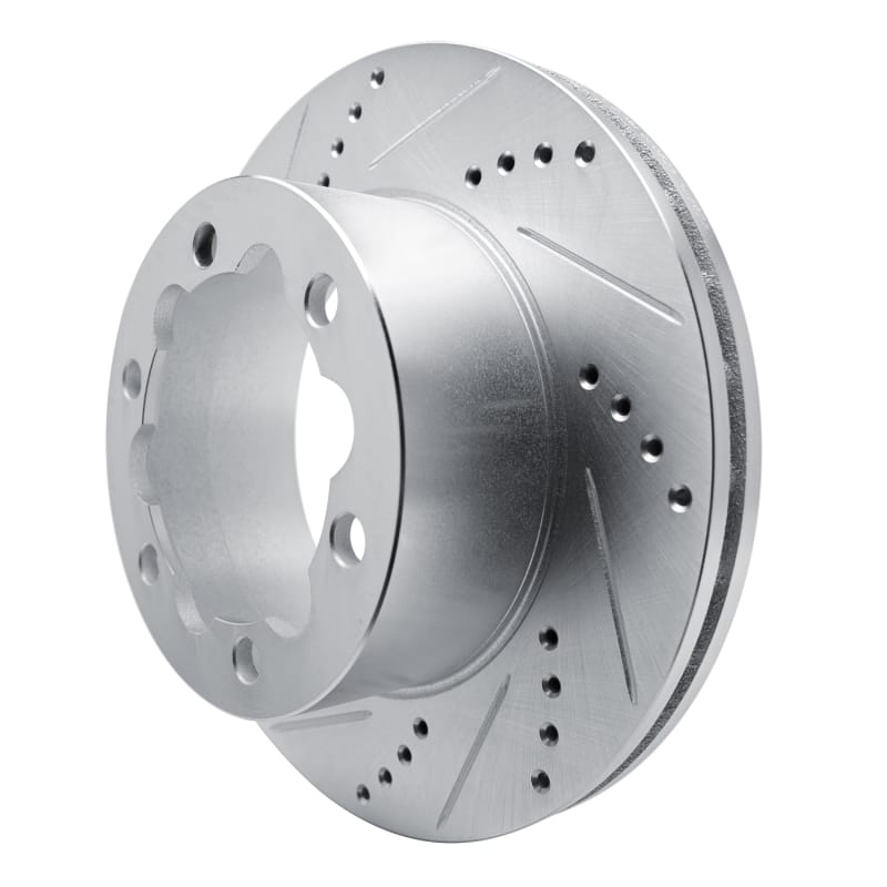 R1 06-25 American Coach Patriot Rear Left Drilled & Slotted Silver Brake Rotor thumbnail 2