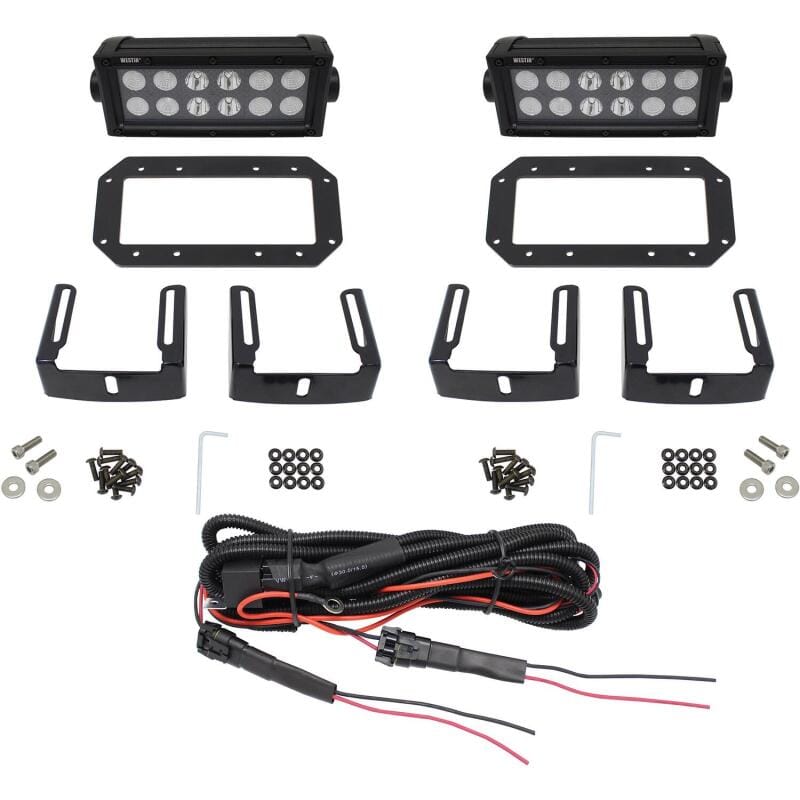 Westin HDX Flush Mount B-FORCE LED Light Kit (Set of 2) w/wiring harness - Black - 57-0025 thumbnail 2