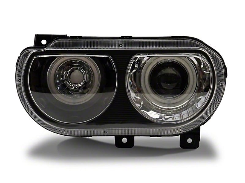 Raxiom 08-14 Dodge Challenger Dual LED Halo Projector Headlights- Black Housing (Clear Lens) thumbnail 2
