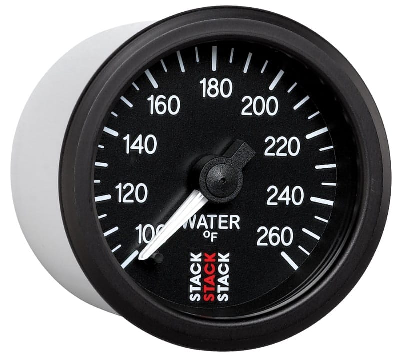 Autometer Stack 52mm 100-260 Deg F 1/8in NPTF Male Pro Stepper Motor Water Temp Gauge - Black thumbnail 5
