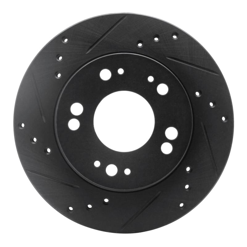 R1 90-05 Chrysler SEBRING Front Left Drilled & Slotted Black Brake Rotor