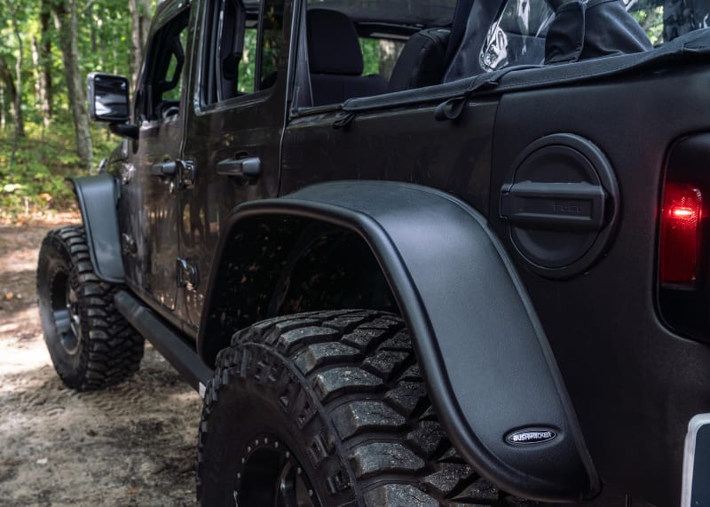 Bushwacker 2018+ Jeep Wrangler (JL) Unlimited Flat Style Flares 4pc - Black thumbnail 2