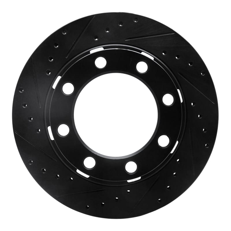 R1 75-93 Dodge W250 Front Left Drilled & Slotted Black Brake Rotor