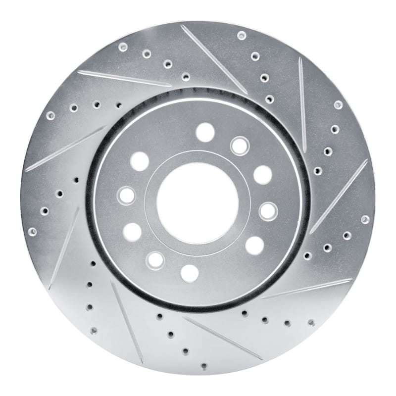 R1 21-25 Jeep Grand Wagoneer Front Right Drilled & Slotted Silver Brake Rotor