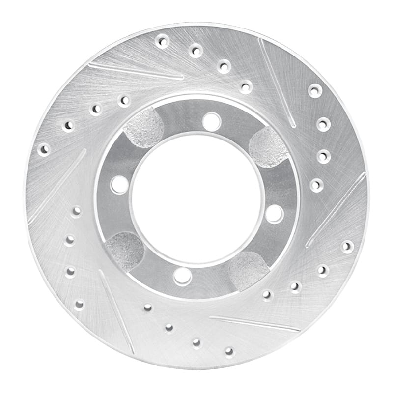 R1 91-92 Dodge COLT Front Right Drilled & Slotted Silver Brake Rotor - 631-72013R