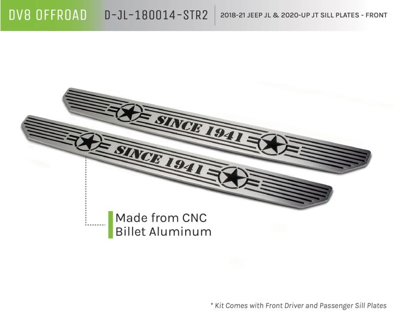 DV8 Offroad 2018-2019 Jeep Gladiator JL Front Sill Plates thumbnail 2