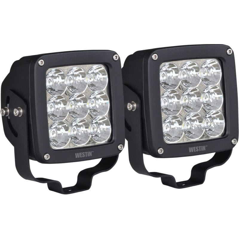 Westin Axis LED Auxiliary Light 4.5 inch x 4.5 inch Square Flood w/3W Osram (Set of 2) - Black thumbnail 3