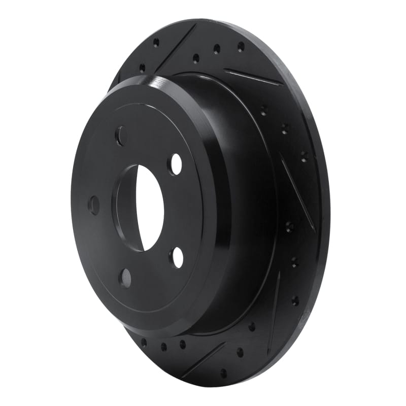 R1 07-18 Jeep Wrangler Rear Left Drilled & Slotted Black Brake Rotor thumbnail 2