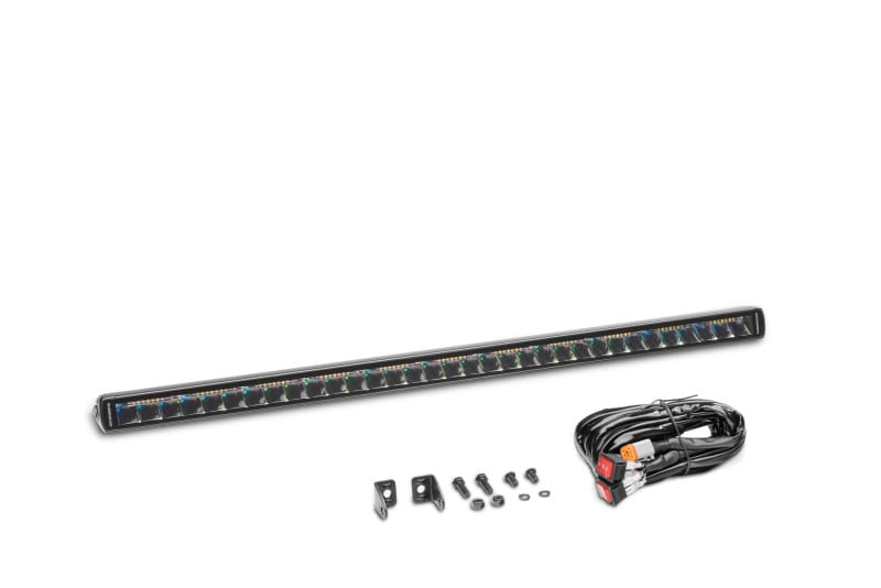Go Rhino Xplor Blackout Combo Series Sgl Row LED Light Bar w/Amber (Side/Track Mount) 31.5in. - Blk thumbnail 2