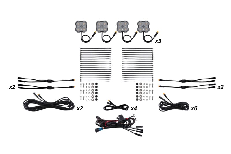 Diode Dynamics Rock Light - Amber/White - M8 12-Pack