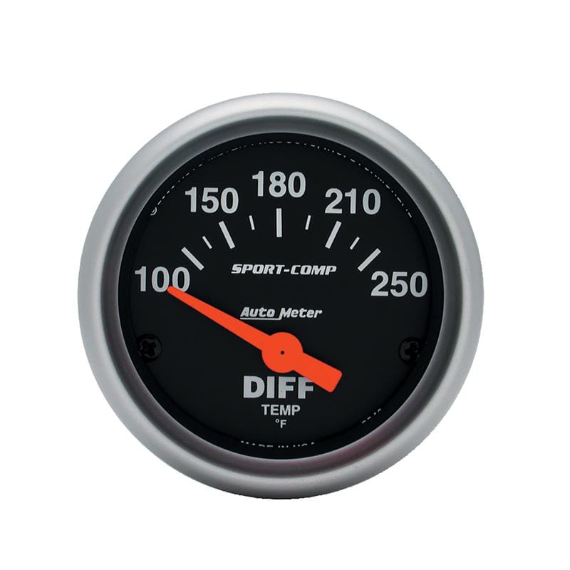 AutoMeter Gauge Differential Temp 2-1/16in. 100-250 Deg. F Electric Sport-Comp