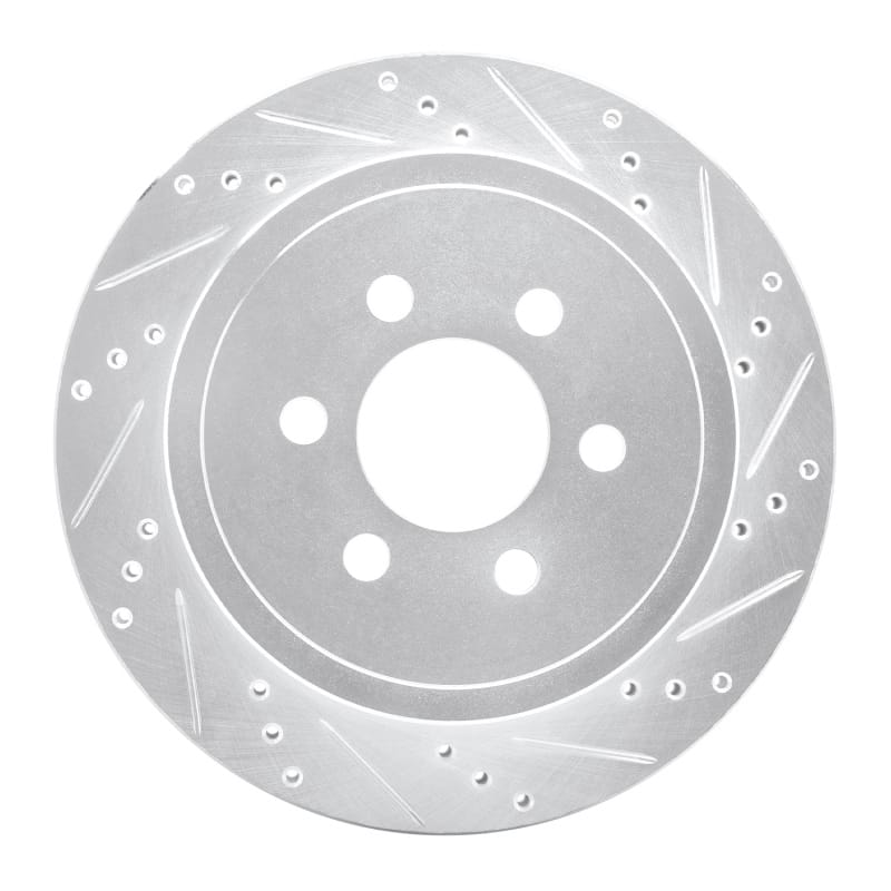 R1 03-03 Dodge Durango Rear Right Drilled & Slotted Silver Brake Rotor