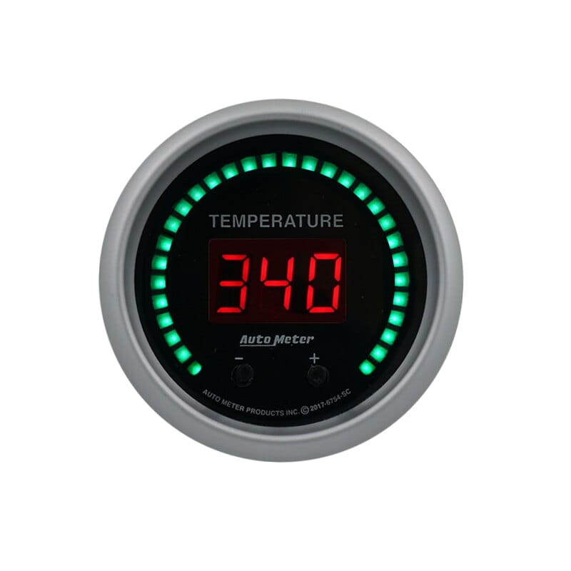 Autometer 52.4mm Black Switchable 60-340 Degrees F / 40-170 Degrees C Sport-Comp Elite Digital Gauge thumbnail 2