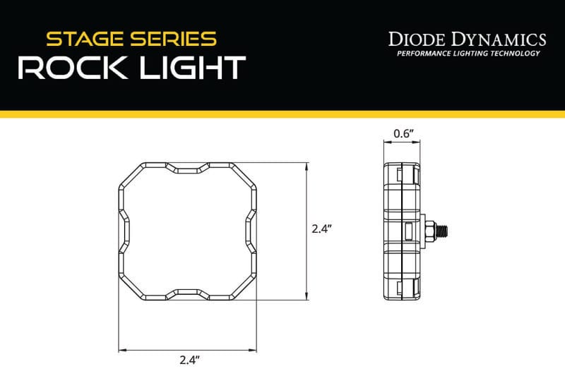 Diode Dynamics Stage Series SXS Rock Light Installer Kit - White Diffused M8 (8-pack) thumbnail 9
