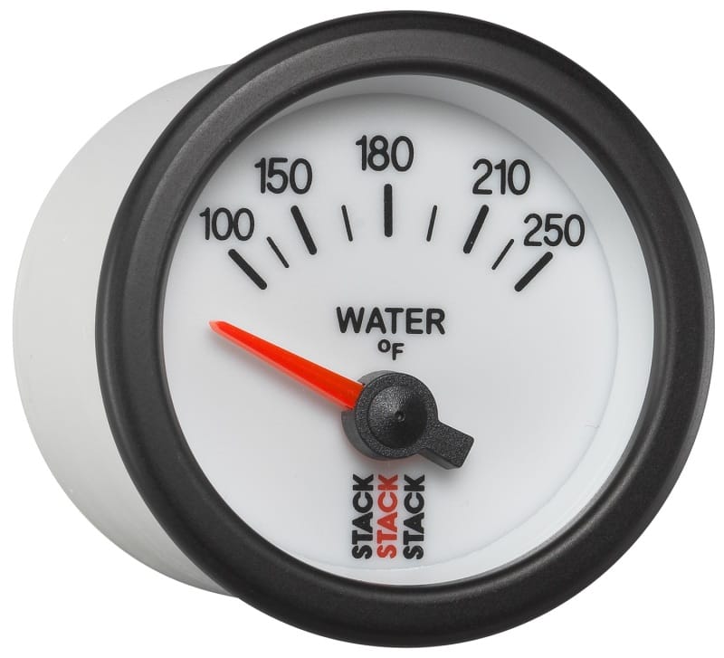 Autometer Stack 52mm 100-250 Deg F 1/8in NPTF Electric Water Temp Gauge - White thumbnail 5