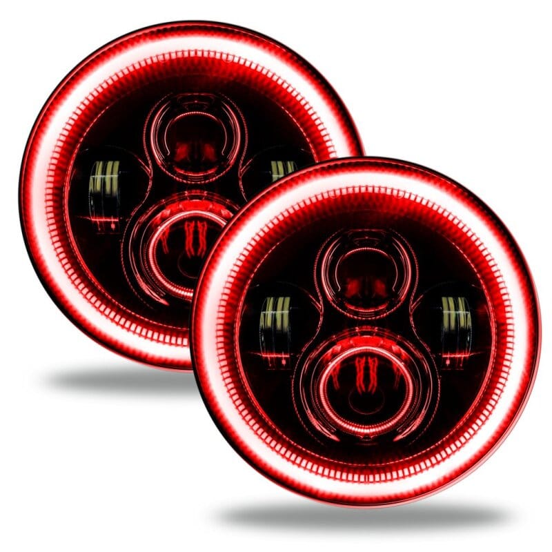 Oracle Jeep Wrangler JL/Gladiator JT 7in. High Powered LED Headlights (Pair) - Red thumbnail 2