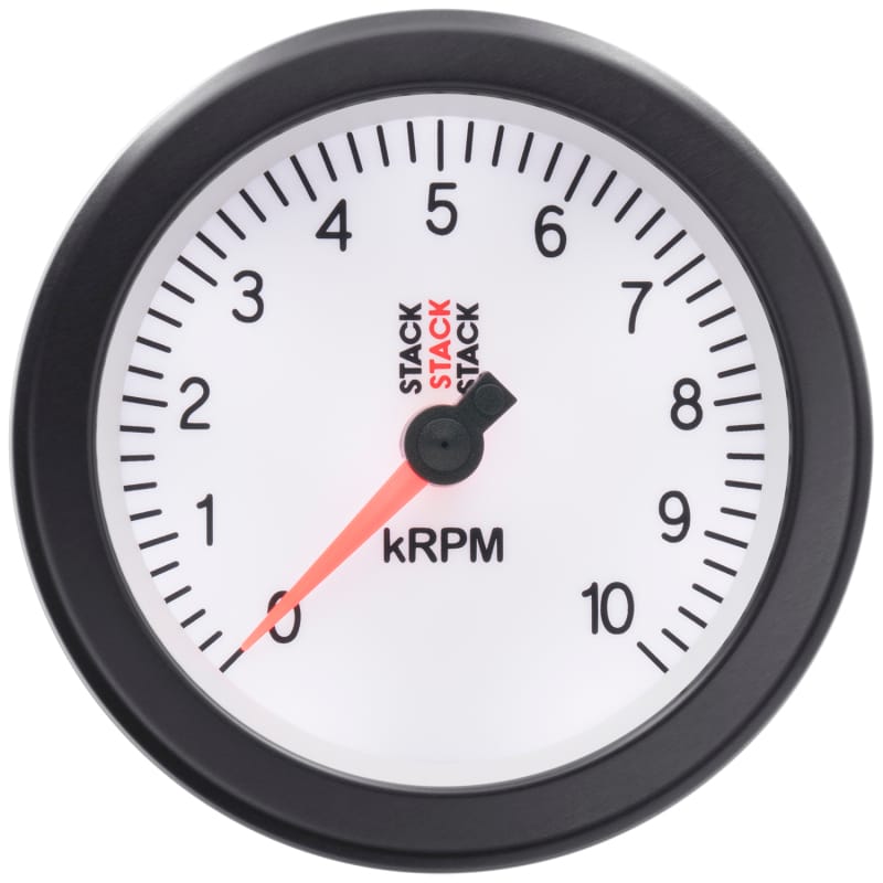 Autometer Stack Sport 88mm 0-10K RPM Tachometer - White thumbnail 4