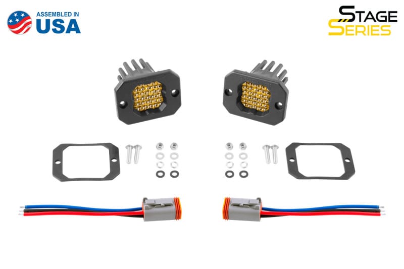 Diode Dynamics Stage Series C1 LED Pod Sport - Yellow Flood Flush ABL (Pair) thumbnail 5