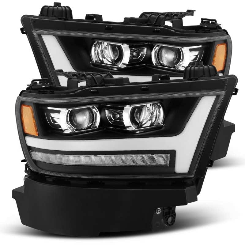 AlphaRex 19-20 Dodge Ram 1500 LUXX LED Proj Headlights Plnk Style Black w/Activ Light/Seq Signal/DRL thumbnail 2
