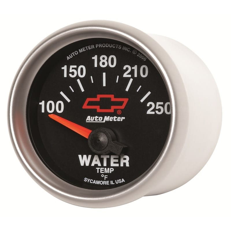 Autometer GM Bowtie Black 2-1/16in 100-250 F Pedestal Electronic Water Temp Gauge thumbnail 2