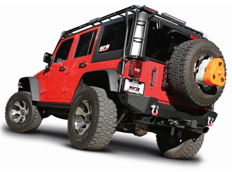 Borla 12-16 Jeep Wrangler 3.6L AT/MT 4DR 4WD S SQ RL AC SR 2.5in 2in TIP 3.5inx3.28in Black Chrome thumbnail 2