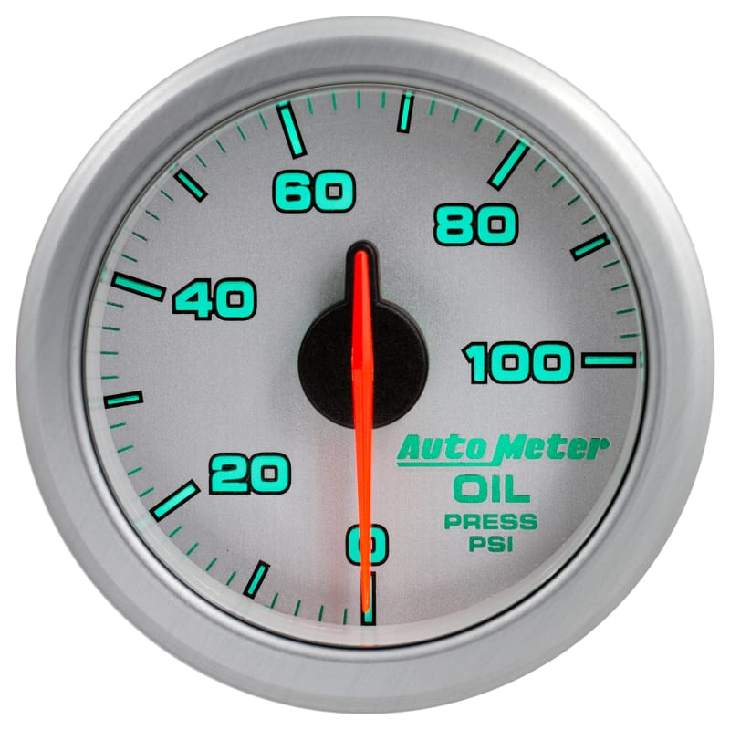 Autometer Airdrive 2-1/6in Oil Pressure Gauge 0-100 PSI - Silver thumbnail 7