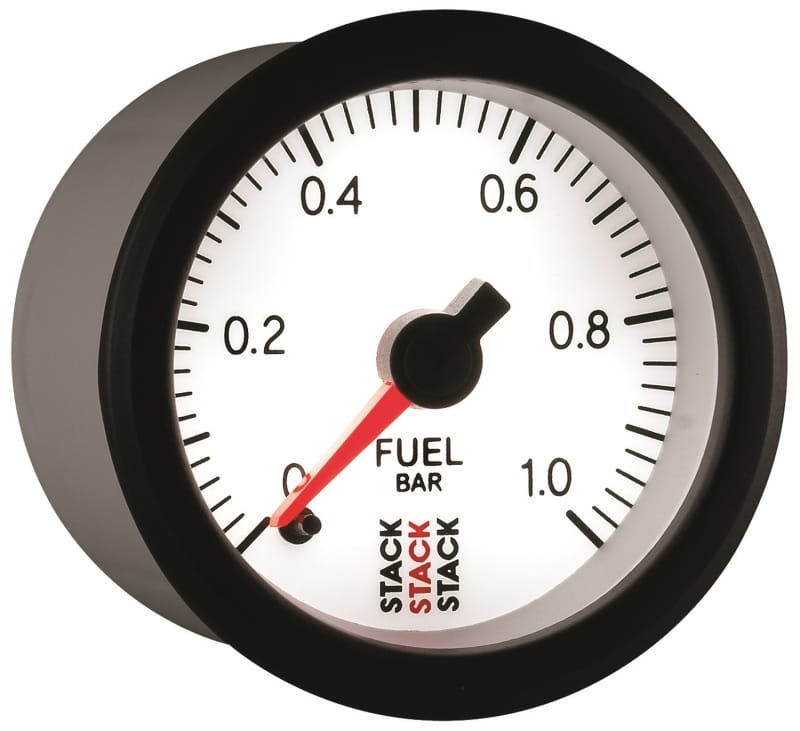 Autometer Stack 52mm 0-1 Bar M10 Male Pro Stepper Motor Fuel Pressure Gauge - White thumbnail 6