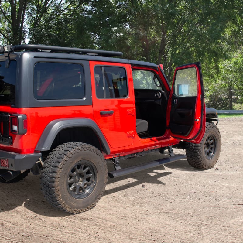 RealTruck 18-24 Jeep Wrangler 4dr VoltStep Electric Running Board Kit (Drilling Req.) - Tex. Blk thumbnail 4