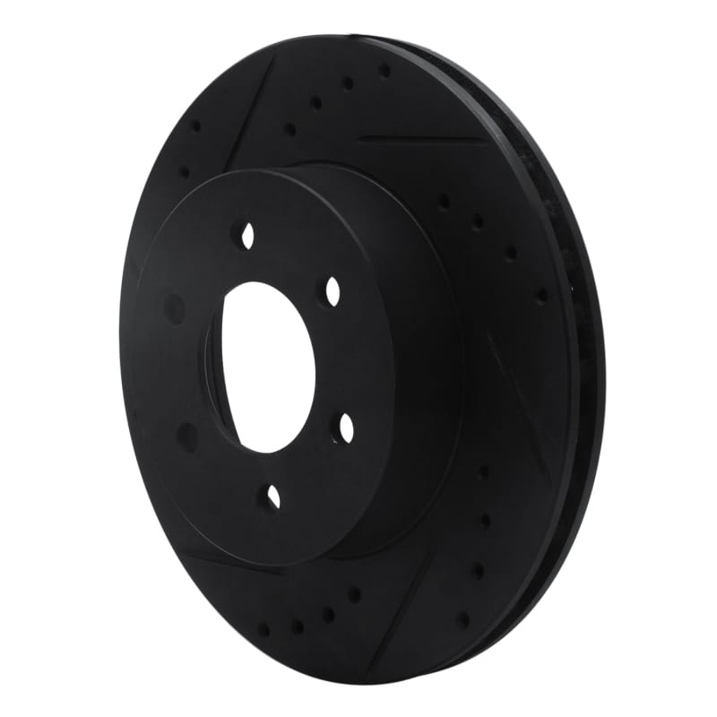 R1 91-96 Dodge Dakota 4WD Front Left Drilled & Slotted Black Brake Rotor thumbnail 2