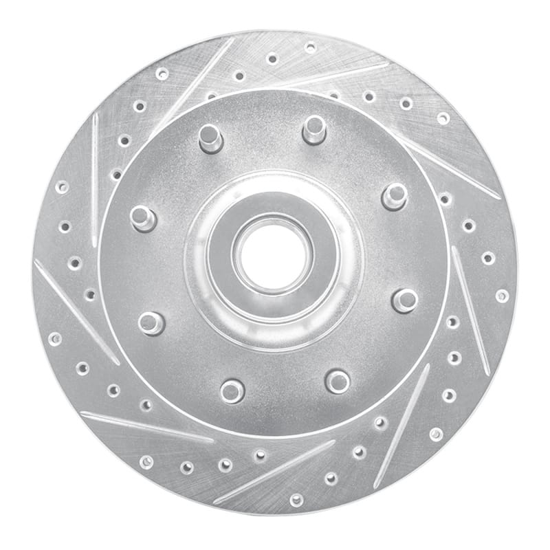 R1 94-97 Dodge B200 / B200 Van / B250 Front Left Drilled & Slotted Silver Brake Rotor