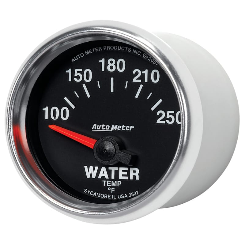 Autometer GS 52mm 100-250 Deg F Short Sweep Electronic Water Temperature Gauge thumbnail 2