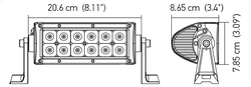 Hella Value Fit Sport 8in Light - 36W Dual Row Flood Beam - LED thumbnail 3