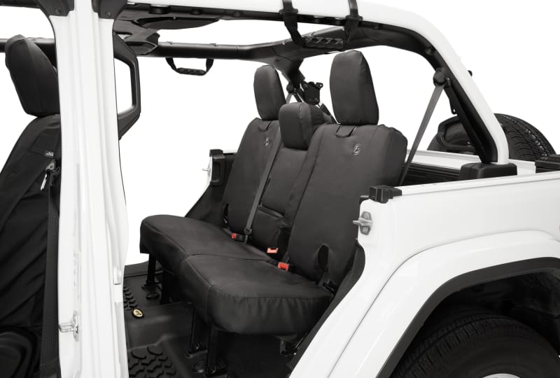 Bestop 18-23 Jeep Wrangler JL 4-Door Exc. 4Xe Rear W/ Fold Down Arm Rest Seat Covers (Black Diamond)
