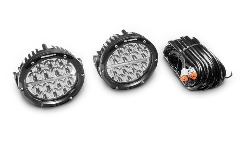 Go Rhino Xplor Bright Series Round LED Driving Light Kit w/DRL (Surface Mount) 6in - Blk (2 pc) thumbnail 3