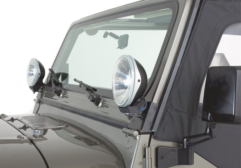Rampage 1976-1983 Jeep CJ5 Windshield Hinge Light Bracket - Black thumbnail 2
